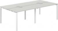 Офисный стол Norden 240х123.8х75 SG.251.SH.63.WH (белый/серый бархат)
