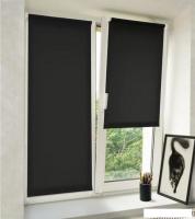 Мини рулонные шторы Delfa Сантайм Лен СРШ-01 МЭД2681 (115x160, черный)