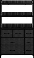 Тумба Импэкс Leset Ноа с полками 7 ящиков (черный/темно-серый)