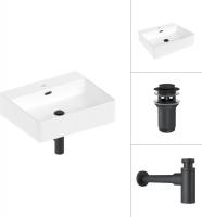 Умывальник Lauter 21478 + клапан 9229832 + сифон 21635B (черный матовый)