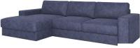 Угловой диван Rivalli Дискавери + оттоманка левая (Tango Blue)