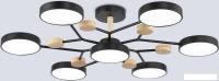 Подвесная люстра Ambrella FL4866/7 BK/WD (черный/дерево)