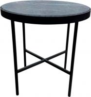 Журнальный столик Мебелик МеталлАрт М011 (черный мрамор/черный малый)