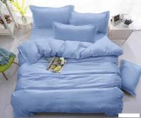 Постельное белье Реноме Евро Оливковая коллекция на резинке 160x200 Васильковый 15-4031 (поплин)