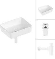 Умывальник Lauter 21674 + клапан 21190W + сифон 21635W (белый матовый)