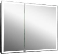 Континент Шкаф с зеркалом Mirror Box Black Led 100x80