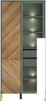 Шкаф-витрина Black Red White Siena с подсветкой REG1W1D (дымчатый зеленый/дуб вотан)