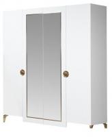 Шкаф распашной Кастанье Теона-4 4-х створчатый СП 030-01 (белый)