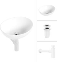 Умывальник Lauter 21652 + клапан 21190W + сифон 21635W (белый матовый)