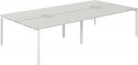 Офисный стол Norden 320х163.8х75 SG.259.SH.63.WH (белый/серый бархат)