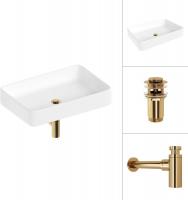 Умывальник Lauter 21842 + клапан 21190G + сифон 21635G (золото)