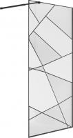 Душевая стенка Niagara NG-680-12BLACK 120x195 (черный матовый/прозрачное стекло с рисунком)