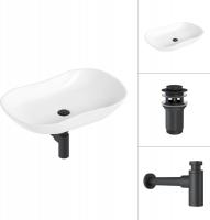 Умывальник Lauter 21570 + клапан 21190B + сифон 21635B (черный матовый)