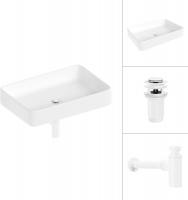 Умывальник Lauter 21842 + клапан 21190W + сифон 21635W (белый матовый)
