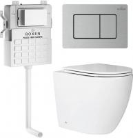 Унитаз приставной Roxen Antares в комплекте с инсталляцией Roxen Attach 5 в 1 968412 (кнопка: сатин)