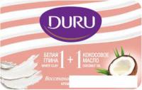 Duru Крем-мыло 1+1 белая глина + кокосовое масло 80 г