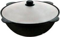 Казан Davr Metall Узбекский чугунный с крышкой, круглое дно (6 л)