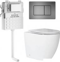 Унитаз приставной Roxen Antares в комплекте с инсталляцией Attach 5 в 1 967089 (кнопка: оружейная ст