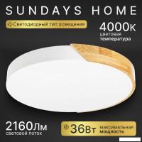 Припотолочная люстра Sundays Home 240924-19 5825 (белый/светлое дерево)