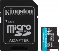 Карта памяти Kingston Canvas Go! microSDXC 64GB SDCG4/64GB (с адаптером)