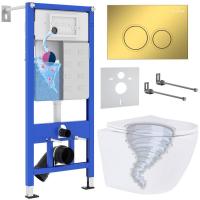 Унитаз подвесной Roxen Antares Tornado в комплекте с инсталляцией StounFix Dual Fresh 6 в 1 968356 (