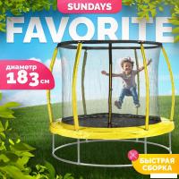 Батут Sundays Favorite Premium 6FT (желтый, с сеткой)