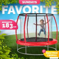 Батут Sundays Favorite Premium 6FT (красный, с сеткой)