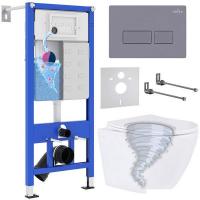 Унитаз подвесной Roxen Antares Tornado в комплекте с инсталляцией StounFix Dual Fresh 6 в 1 968330 (