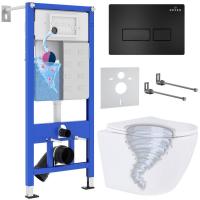 Унитаз подвесной Roxen Antares Tornado в комплекте с инсталляцией StounFix Dual Fresh 6 в 1 968313 (