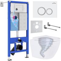 Унитаз подвесной Roxen Antares Tornado в комплекте с инсталляцией StounFix Dual Fresh 6 в 1 968335 (