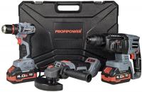 Profipower ProfiSet-3E18 E0247 (шуруповерт, перфоратор, болгарка, 2 АКБ, кейс)