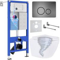 Унитаз подвесной Roxen Antares Tornado в комплекте с инсталляцией StounFix Dual Fresh 6 в 1 968390 (