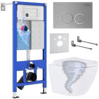 Унитаз подвесной Roxen Antares Tornado в комплекте с инсталляцией StounFix Dual Fresh 6 в 1 968345 (
