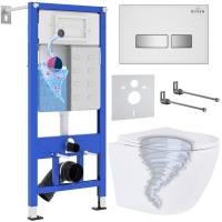 Унитаз подвесной Roxen Antares Tornado в комплекте с инсталляцией StounFix Dual Fresh 6 в 1 968395 (