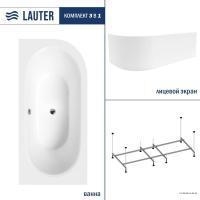Ванна Lauter Bliss 160 L 21201061L (с каркасом и лицевым экраном белого цвета)