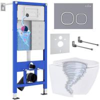 Унитаз подвесной Roxen Antares Tornado в комплекте с инсталляцией StounFix Dual Fresh 6 в 1 968389 (