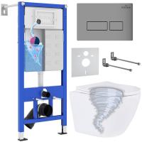 Унитаз подвесной Roxen Antares Tornado в комплекте с инсталляцией StounFix Dual Fresh 6 в 1 968322 (