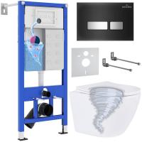 Унитаз подвесной Roxen Antares Tornado в комплекте с инсталляцией StounFix Dual Fresh 6 в 1 968397 (