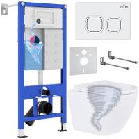 Унитаз подвесной Roxen Antares Tornado в комплекте с инсталляцией StounFix Dual Fresh 6 в 1 968358 (