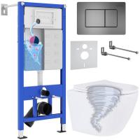 Унитаз подвесной Roxen Antares Tornado в комплекте с инсталляцией StounFix Dual Fresh 6 в 1 968391 (