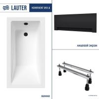 Ванна Lauter Estelle 130х70 21206030 (с ножками и лицевым черным экраном)