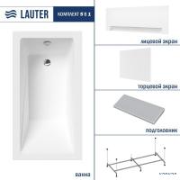 Ванна Lauter Estelle 130х70 21206030 (с каркасом, серым подголовником, белым лицевым и торцевым экра