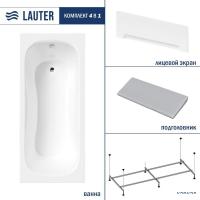 Ванна Lauter Sophia 160х70 21205160 (с каркасом, серым подголовником и белым лицевым экраном)