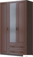 Шкаф распашной Bravo Мебель Кантри распашной ШР-3 с 1 зеркалом (орех шоколадный/лак орех)
