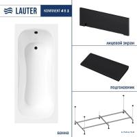 Ванна Lauter Sophia 160х70 21205160 (с каркасом, черным подголовником, черным лицевым экраном)