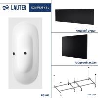 Ванна Lauter Ava 180 21208080 (с каркасом, черным лицевым и торцевым экраном)