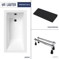 Ванна Lauter Estelle 130х70 21206030 (с ножками и черным подголовником)