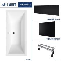 Ванна Lauter Oasis 175х80 21203075 (с ножками, лицевым черным и торцевым экраном)