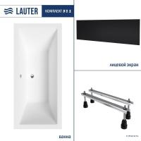 Ванна Lauter Oasis 175х80 21203075 (с ножками и лицевым черным экраном)