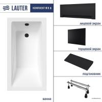 Ванна Lauter Estelle 130х70 21206030 (с ножками, черным подголовником, черным лицевым и торцевым экр